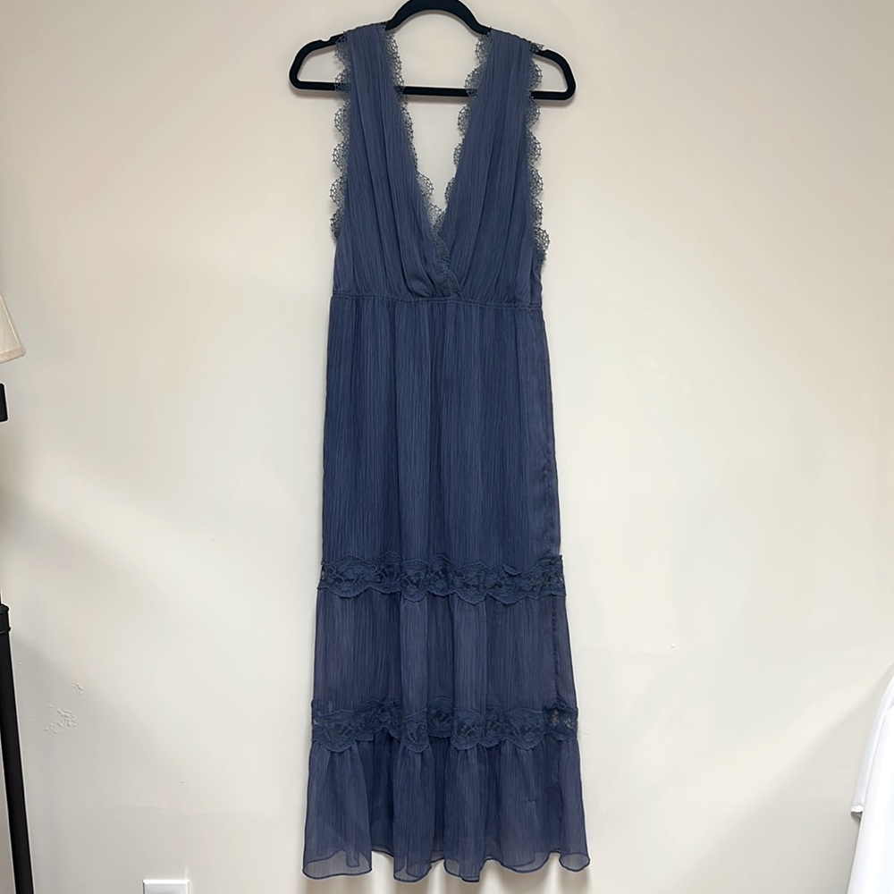 CHELSEA & VIOLET V-Neck Dress, Faded Blue, Women’s Size Large